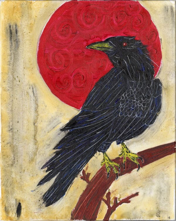 Crow oil painting by Rick Casados