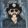 Lemmy Kilmister oil painting on 12"x12" canvas board by Rick Casados