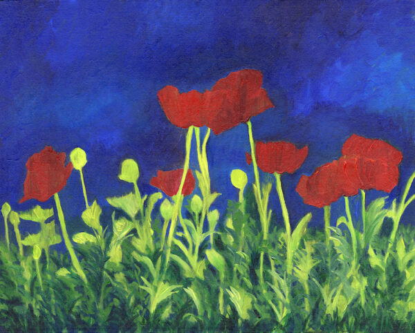 Night Poppies acrylic painting by Margo Casados