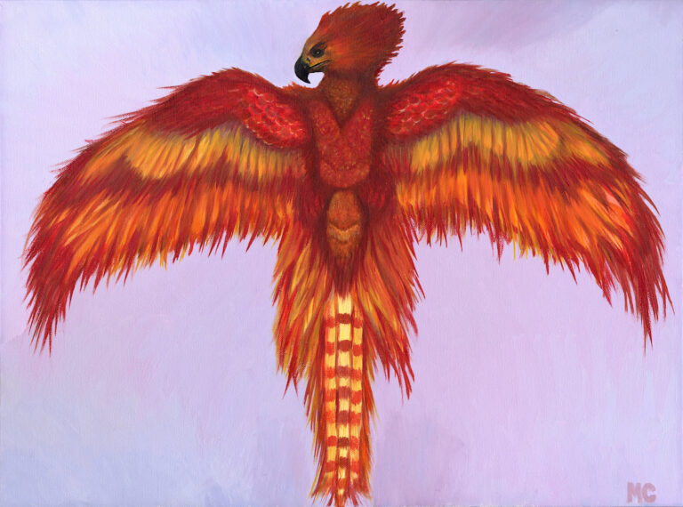 Phoenix Rising oil painting by Margo Casados