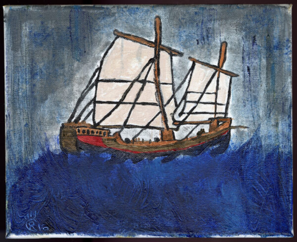 Ship oil painting by Rick Casados