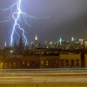 Lightning hitting city NYC by Rick Casados