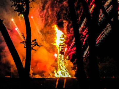 Zozobra Fireworks, Santa Fe NM by Rick Casados